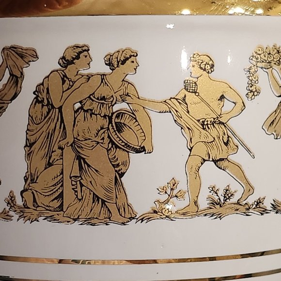 Greek Small Hand Painted Gilt Figural Ceramic Vase Neoclassical Vase - Picture 4 of 10